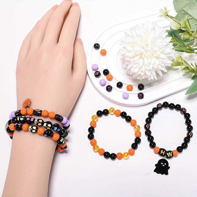 Halloween Beads For Bracelets Making Kit With Halloween - Temu